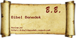 Bibel Benedek névjegykártya